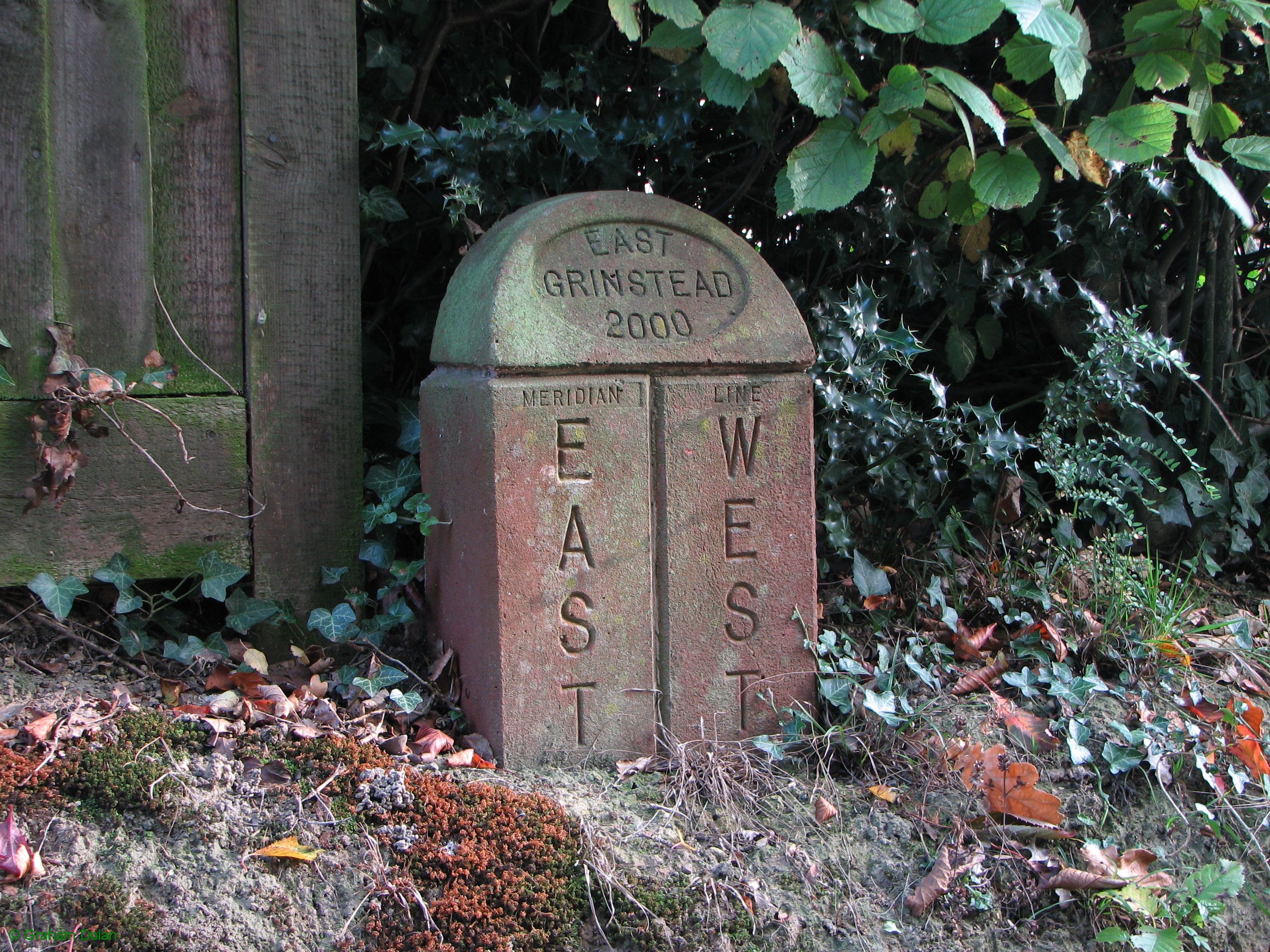 Greenwich Meridian Marker; England; West Sussex; East Grinstead